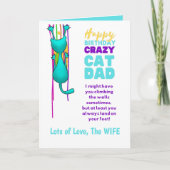 妻おもしろいから夫への猫パパ誕生日 カード (正面)