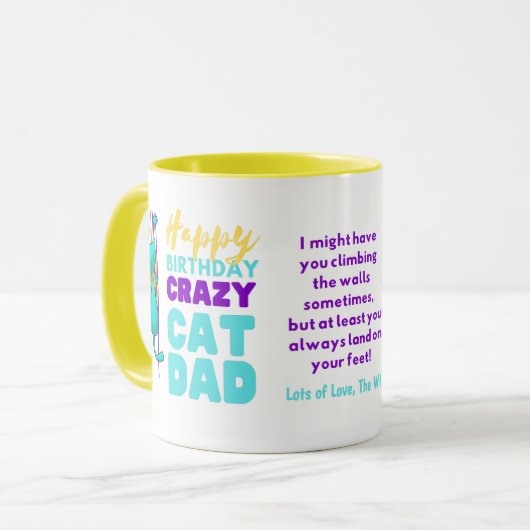 妻おもしろいから夫への猫パパ誕生日 マグカップ (正面左)