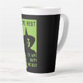 妻おもしろいのプレゼント カフェラテマグ (右アングル)