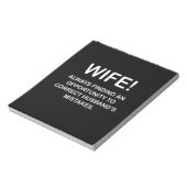 妻おもしろいタイポグラフィ妻 ノートパッド (回転)