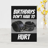 妻おもしろい又は夫の手錠誕生日カード カード (黄色い花)