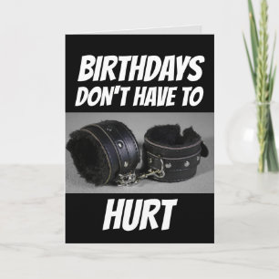 妻おもしろい又は夫の手錠誕生日カード カード