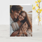 妻おもしろい友の妹ハッピーバースデー写真 カード (黄色い花)