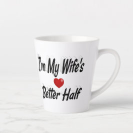 妻おもしろい引用文ブラック文字 カフェラテマグ