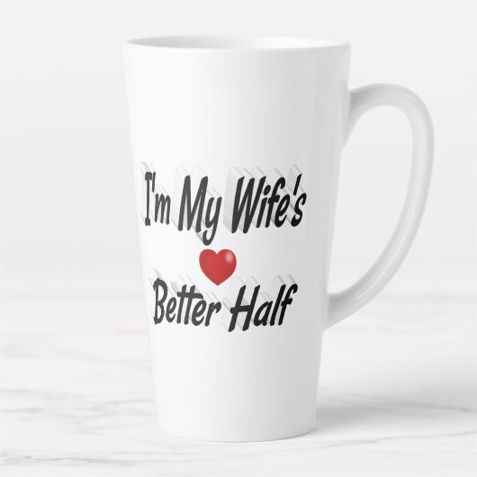 妻おもしろい引用文ブラック文字 カフェラテマグ (右)