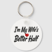 妻おもしろい引用文ブラック文字 キーホルダー (正面)