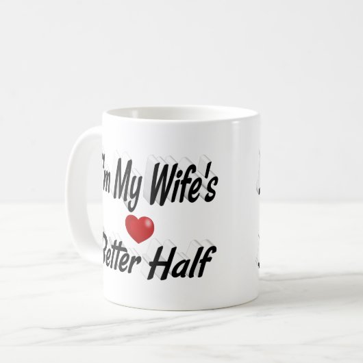 妻おもしろい引用文ブラック文字 コーヒーマグカップ (正面左)