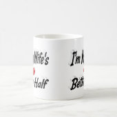 妻おもしろい引用文ブラック文字 コーヒーマグカップ (中央)