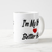 妻おもしろい引用文ブラック文字 ジャンボコーヒーマグカップ (正面右)