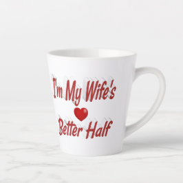 妻おもしろい引用文レッド文字 カフェラテマグ