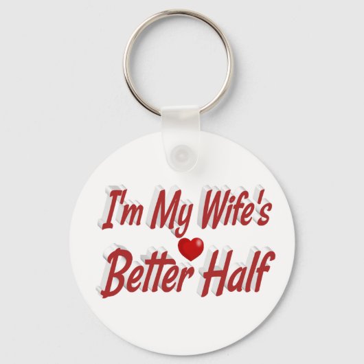 妻おもしろい引用文レッド文字 キーホルダー (正面)