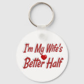 妻おもしろい引用文レッド文字 キーホルダー (裏面)