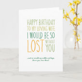 妻おもしろい誕生日 カード (黄色い花)