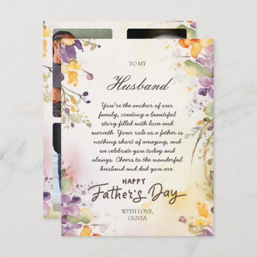 妻からの夫の父の日のカード写真 シーズンカード (正面/裏面)