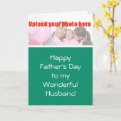 妻からの夫への幸せな父の日は写真を加えます カード (黄色い花)