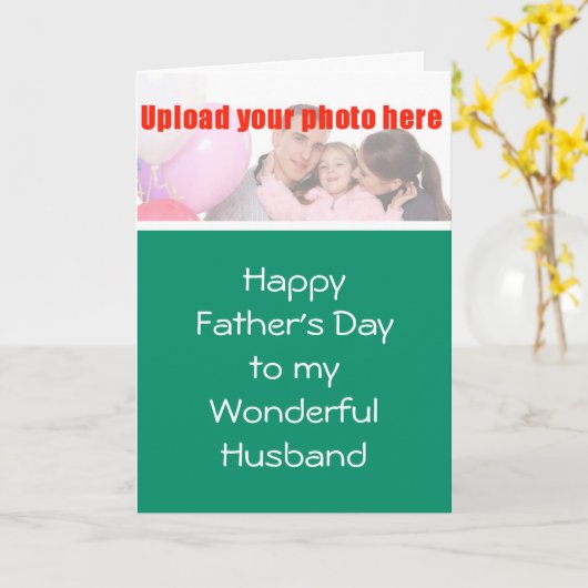 妻からの夫への幸せな父の日は写真を加えます カード (黄色い花)