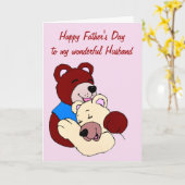 妻からの夫への幸せな父の日 カード (黄色い花)