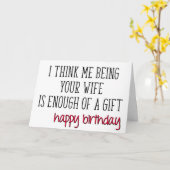 妻からの贈り物、夫のおもしろい誕生日 カード (黄色い花)