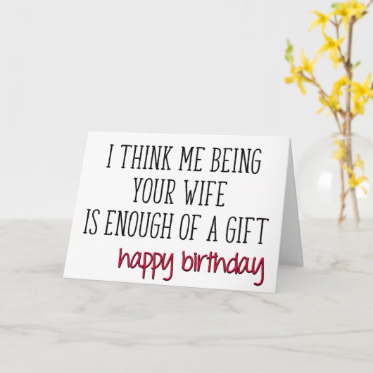 妻からの贈り物、夫のおもしろい誕生日 カード (黄色い花)