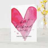 妻から夫へのバレンタインデー贈り物ハート カード (黄色い花)