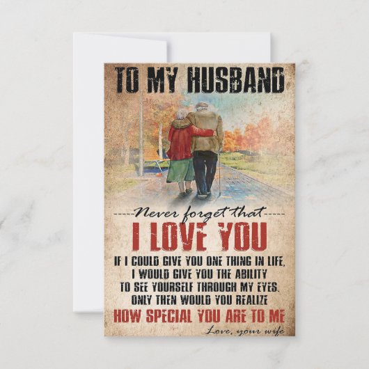 妻から夫へ 決して忘れない 出欠カード (正面)