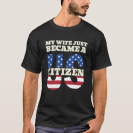 妻がアメリカ市民になりました 誇り高きアメリカ人 Tシャツ