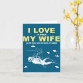 妻がスキューバダイビングをさせてくれるのが大好き カード (黄色い花)