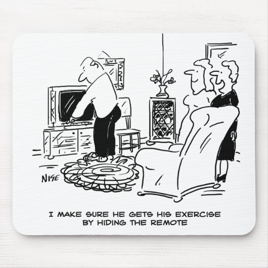 妻がテレビのリモコンを隠す マウスパッド (正面)