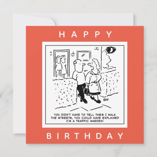 妻が交通監視員の通りとして歩く カード (正面)