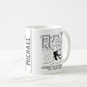 妻が交通管理者として通りを歩く コーヒーマグカップ (正面右)