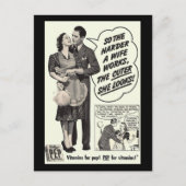 妻が働きづめほど可愛い ポストカード (正面)