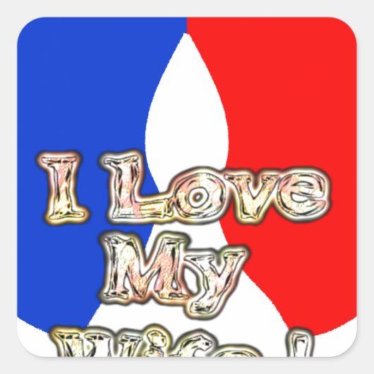 「妻が大好き」アートプリント スクエアシール (正面)