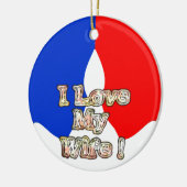 「妻が大好き」アートプリント セラミックオーナメント (左)