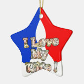 「妻が大好き」アートプリント セラミックオーナメント (左)