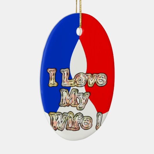 「妻が大好き」アートプリント セラミックオーナメント (右)