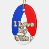 「妻が大好き」アートプリント セラミックオーナメント (左)