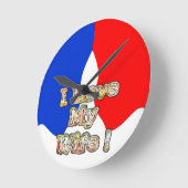 「妻が大好き」アートプリント ラウンド壁時計 (傾斜)