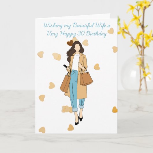 妻が幸せな30thを願う カード (黄色い花)