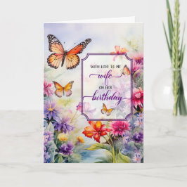 妻が彼女の誕生日の明るいワイルドフラワーガーデン カード