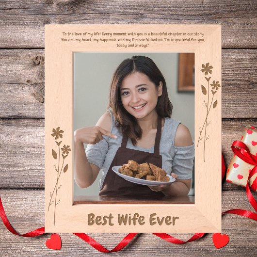 妻が愛最高のするメッセージValentinesギフト木製 レーザー彫刻フレーム