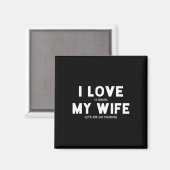 妻が私に魚釣りを行かせMens I Love マグネット (正面/裏面)