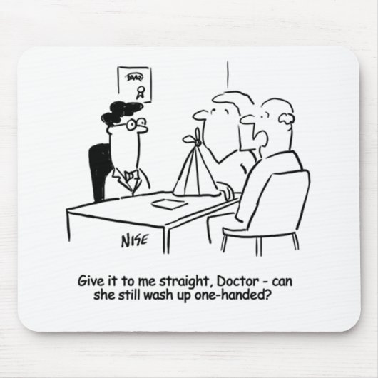 妻が腕をスリングで割る マウスパッド (正面)