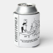 妻が腕をスリングで割る 缶クーラー (缶裏面)