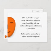 妻が車をクラッシュ警察のユーモアのジョークおもしろいをLOLに語った ポストカード (正面/裏面)