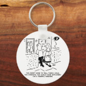 妻が通りを歩く。漫画おもしろい キーホルダー (正面)
