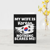妻が韓国人だから Funny Korea Flag ギフト 夫用 カード (黄色い花)