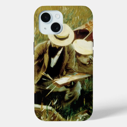 妻とスケッチするポール・ヘレウ Case-Mate iPhoneケース (裏面)