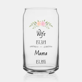 妻とママカスタムフローラファミリータイトル付きEst ガラス缶