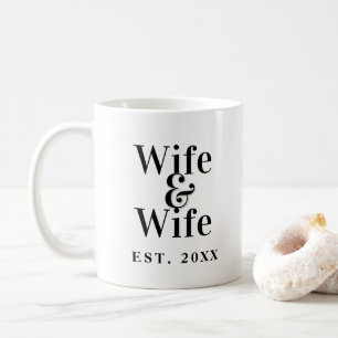 妻と妻のゲイレズビアンの結婚と結婚の日付 コーヒーマグカップ