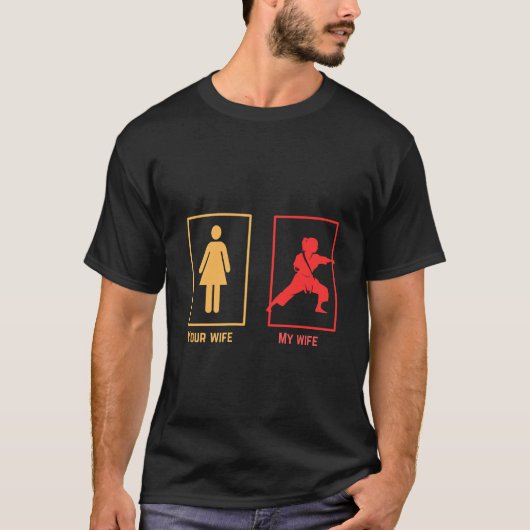 妻と妻 |空手 Tシャツ (正面)